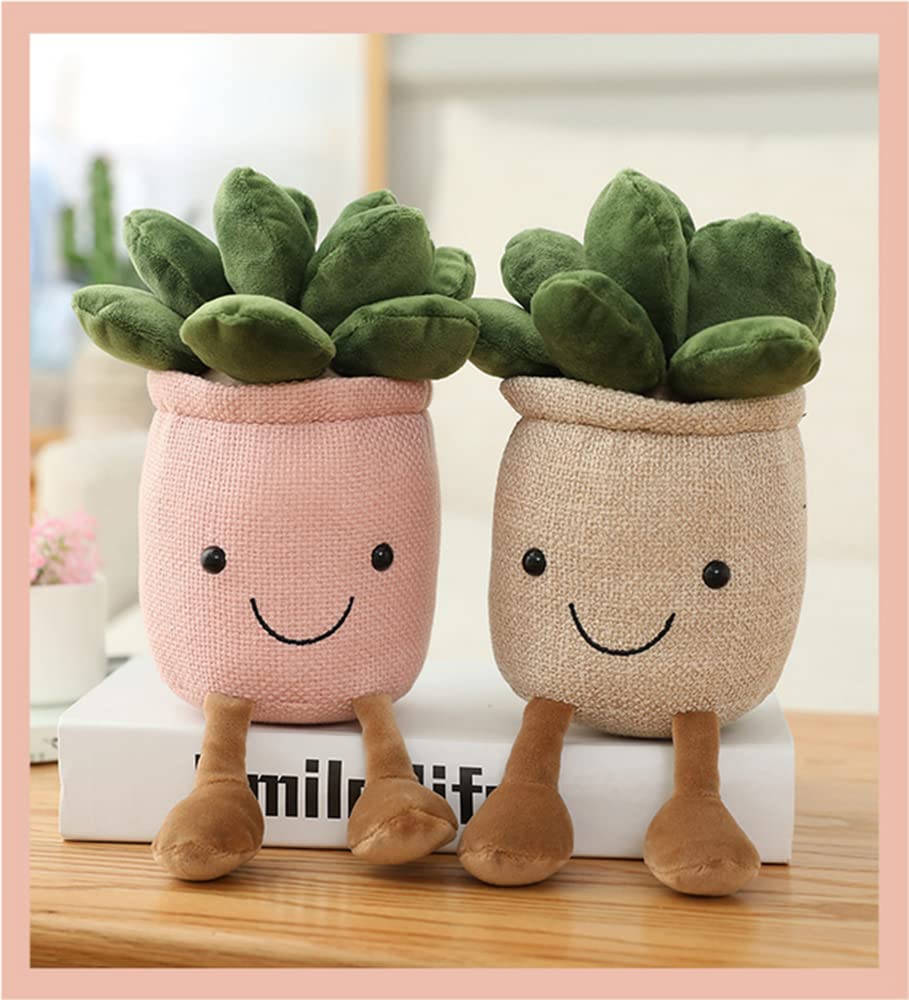 NatureMan Stuffed Plants Succulent Plush, Soft Fluffy Toy Succulent Plants Friend Throw Pillow,Succulents Plushies Pillow Toy Room (Khaki)