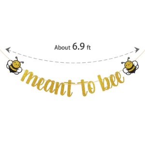 Dalaber Meant to Bee Banner, Bumble Bee Theme Birthday/Baby Shower/Wedding/Bridal Shower/Engagement Party Decoration, Vow Renewal Party Decor Banner Photo Booth Props