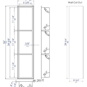 ALFI brand ABNP0836-BG Shower Niche, Brushed Gold 36 x 8 x 4