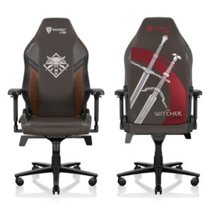 Secretlab Titan Evo The Witcher Chair - Reclining - Ergonomic & Comfortable Computer Chair with 4D Armrests - Magnetic Head Pillow & 4-Way Lumbar Support - Small - Brown - Leatherette