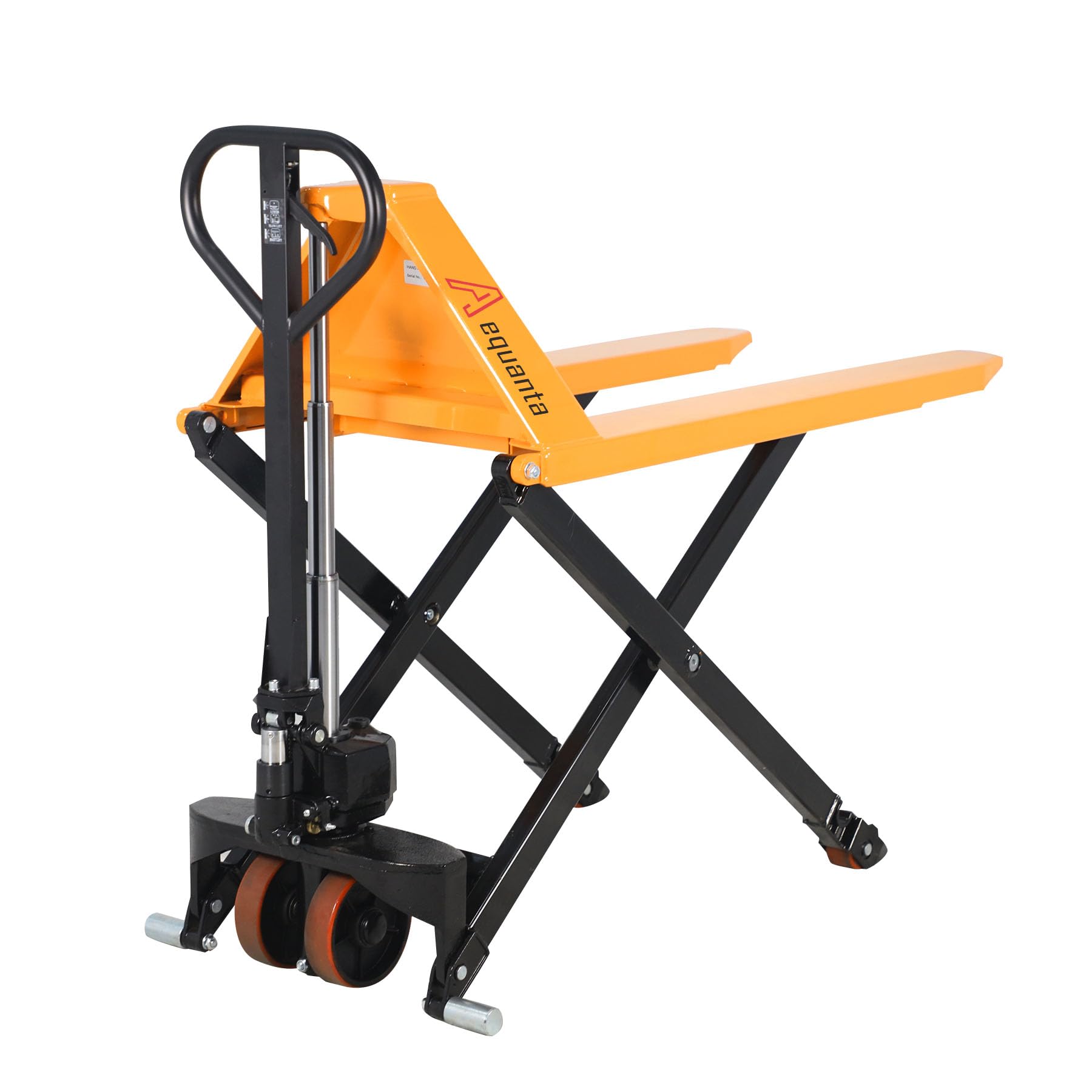 Aequanta Manual Scissor Pallet Jack Truck High Lift Hand Truck 45" Lx21 W Fork Size 2200LBS Capacity Suitable for Open Bottom Pallet