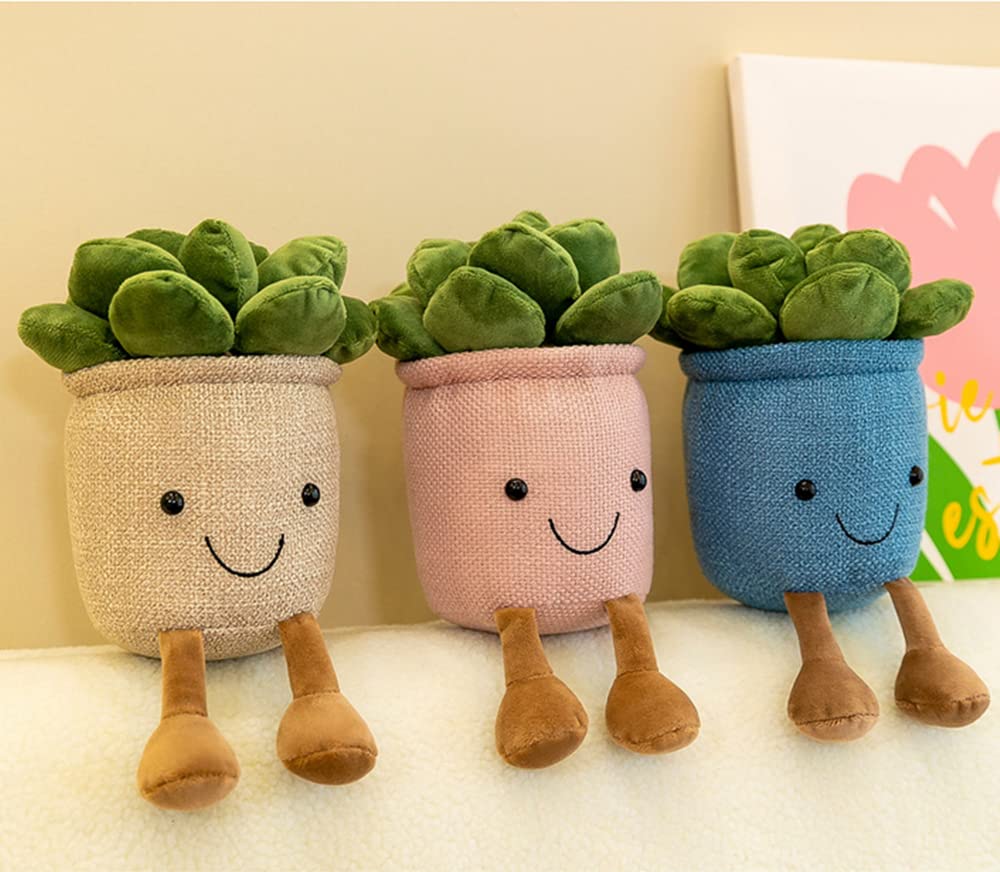 NatureMan Stuffed Plants Succulent Plush, Soft Fluffy Toy Succulent Plants Friend Throw Pillow,Succulents Plushies Pillow Toy Room (Khaki)