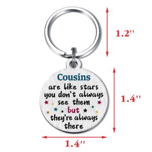 Best Cousin Gifts for Women, Thank You Cousin Keychain, Appreciation Cousin Gifts, Cousin Birthday Christmas Keychain Gifts