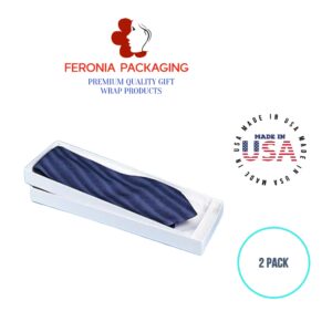 Feronia Packaging Gift Wrap Tie Boxes 14 x 4 1/2 x 3/4 Inch - 2 Pack (Black)