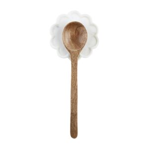 mud pie spoon rest set, 5" dia, white