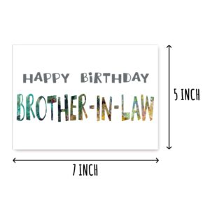 EruditeGifts Happy Birthday Brother-In-Law Card, 5 x 7 inches, Multicolor