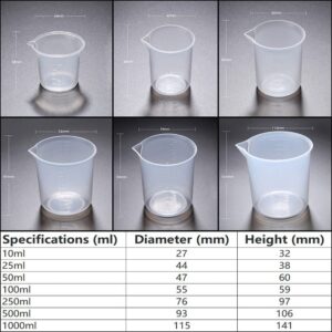 50 PCS 25ml Resin Mixing Cups, Liquid Measuring Cups, Plastic Beaker, Graduation Epoxy Resin Cups for Resin Epoxy Paint Food, Lab Use