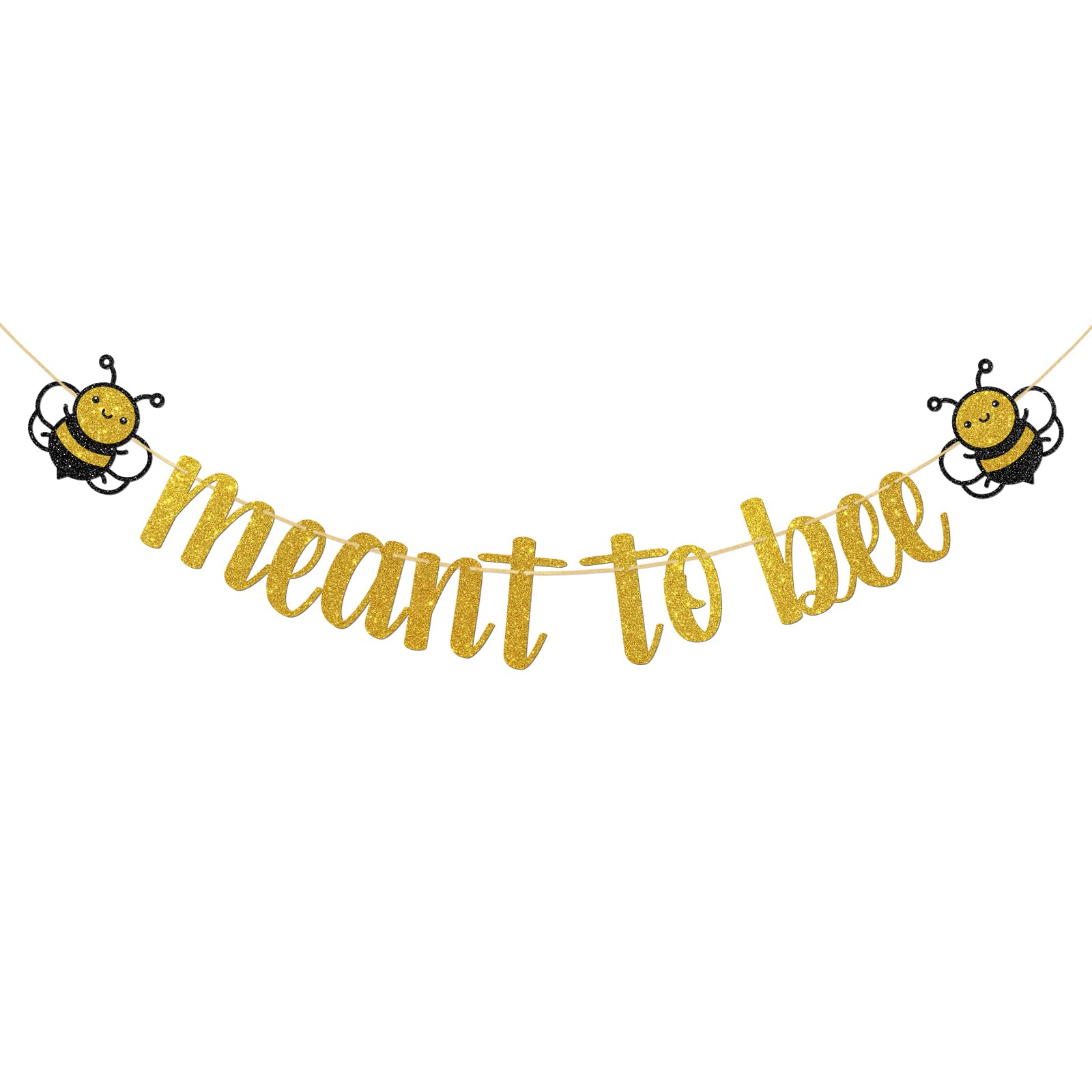 Dalaber Meant to Bee Banner, Bumble Bee Theme Birthday/Baby Shower/Wedding/Bridal Shower/Engagement Party Decoration, Vow Renewal Party Decor Banner Photo Booth Props