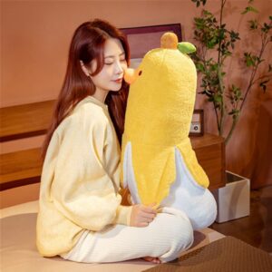 OUKEYI Banana Duck Plush Toy, Stuffed Animals Soft Toy, Plush Duck Cuddly Toy Cuddle Cushion Bed Sofa Chair, Hugging Pillow Gift for Kids Girls Boys (yellow, 19.6 inches)