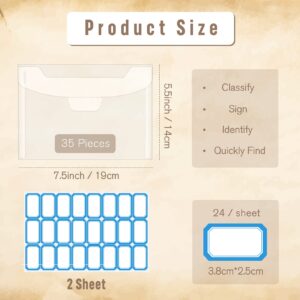 Pllieay 35pcs Clear Stamp and Die Storage Pockets, Stamp Storage Bags, Plastic Envelopes, Scrapbooking Storage Die Cuts for Stencil Storage Card Making Cutting Dies(7.5 x 5.5 Inch)