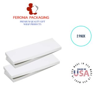 Feronia Packaging Gift Wrap Tie Boxes 14 x 4 1/2 x 3/4 Inch - 2 Pack (Black)