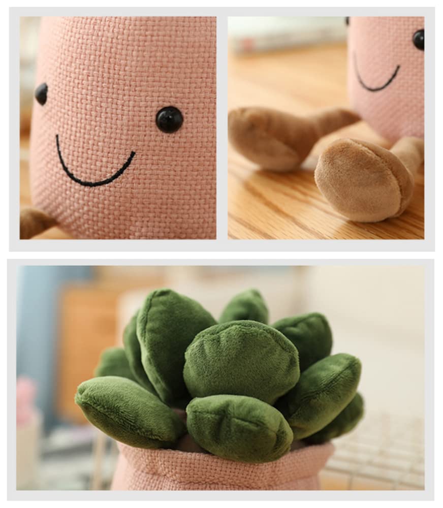 NatureMan Stuffed Plants Succulent Plush, Soft Fluffy Toy Succulent Plants Friend Throw Pillow,Succulents Plushies Pillow Toy Room (Khaki)