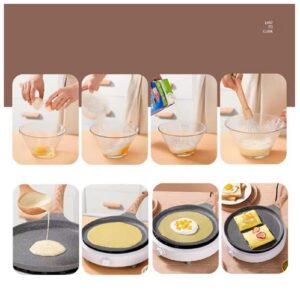 Crepe Pan, Nonstick Dosa Pan Aluminium Alloy Tortilla Pan Pancake Skillet with Wood Handle for Gas Stove Induction Cooker(20cm/7.84in)