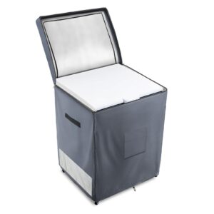 dalema outdoor deep freezer cover,heavy duty 600d 100% waterproof chest freezer cover,freezer covers for outside 5.0 cubic chest freezer,top can be opened by zipper(28"w x 23"d x 34"h,grey)