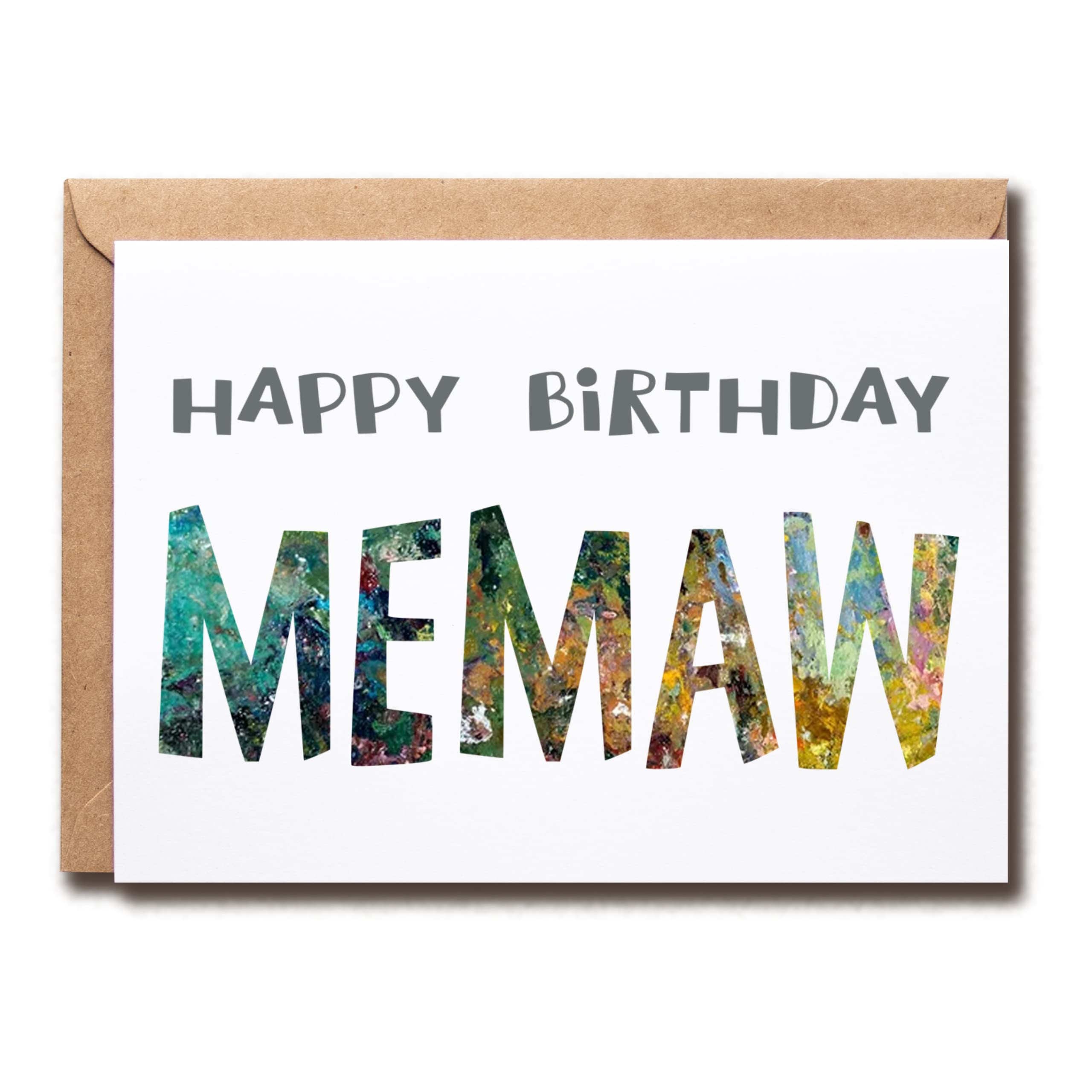 Happy Birthday Memaw - Memaw Birthday Card - Memaw Card - Card For Memaw Modern - Memaw Birthday Card - Card For Memaw