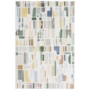 DECOMALL ANNIKA Washable Door Mat, Modern Abstract Geometric Non-Shedding Small Rugs for Entrance Welcome Mat, Multi 2’x3’