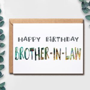 EruditeGifts Happy Birthday Brother-In-Law Card, 5 x 7 inches, Multicolor