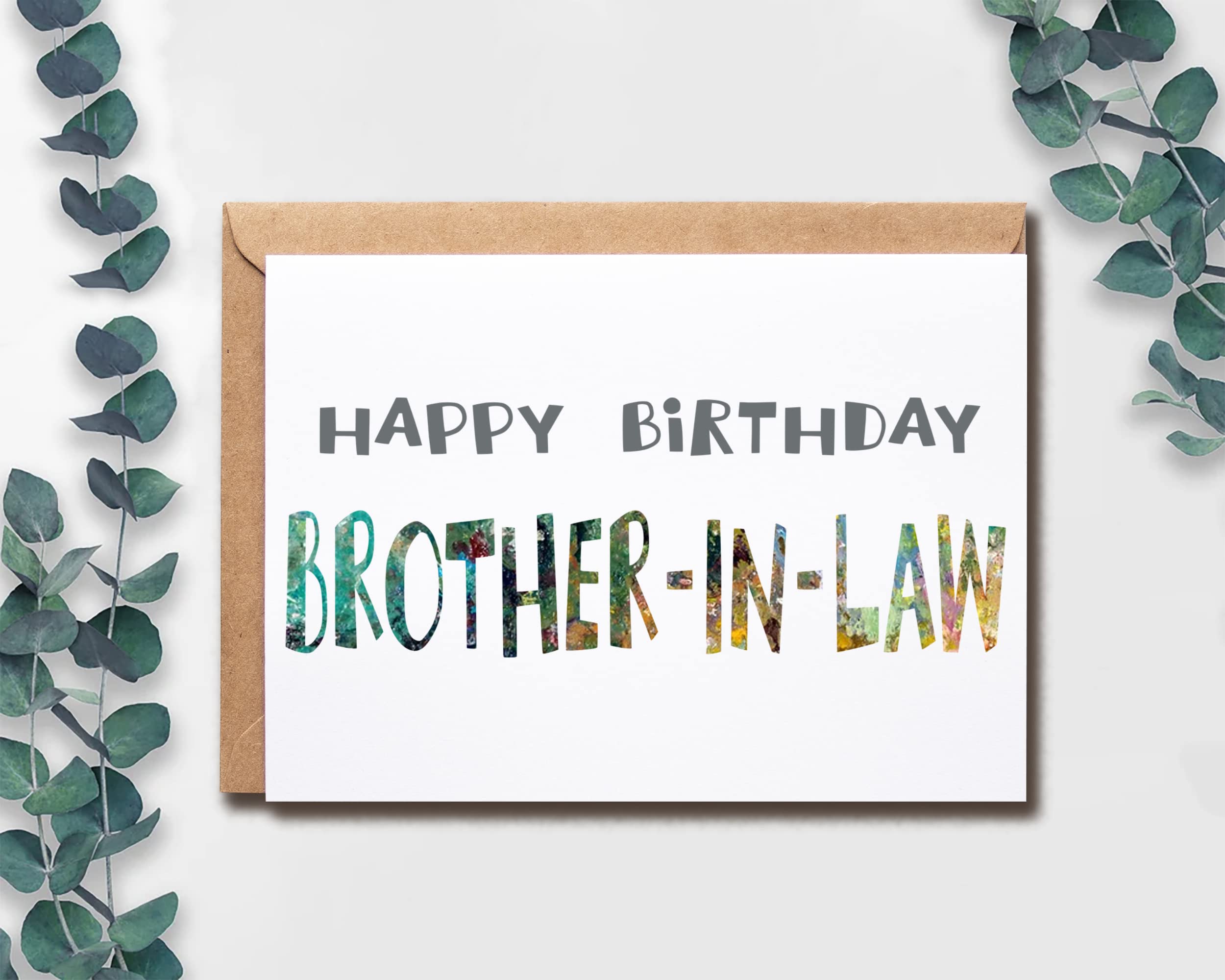 EruditeGifts Happy Birthday Brother-In-Law Card, 5 x 7 inches, Multicolor