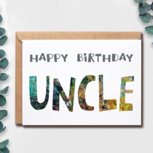 Happy Birthday Uncle - Uncle Birthday Card - Uncle Card - Card For Uncle Modern - Uncle Birthday Card - Card For Uncle