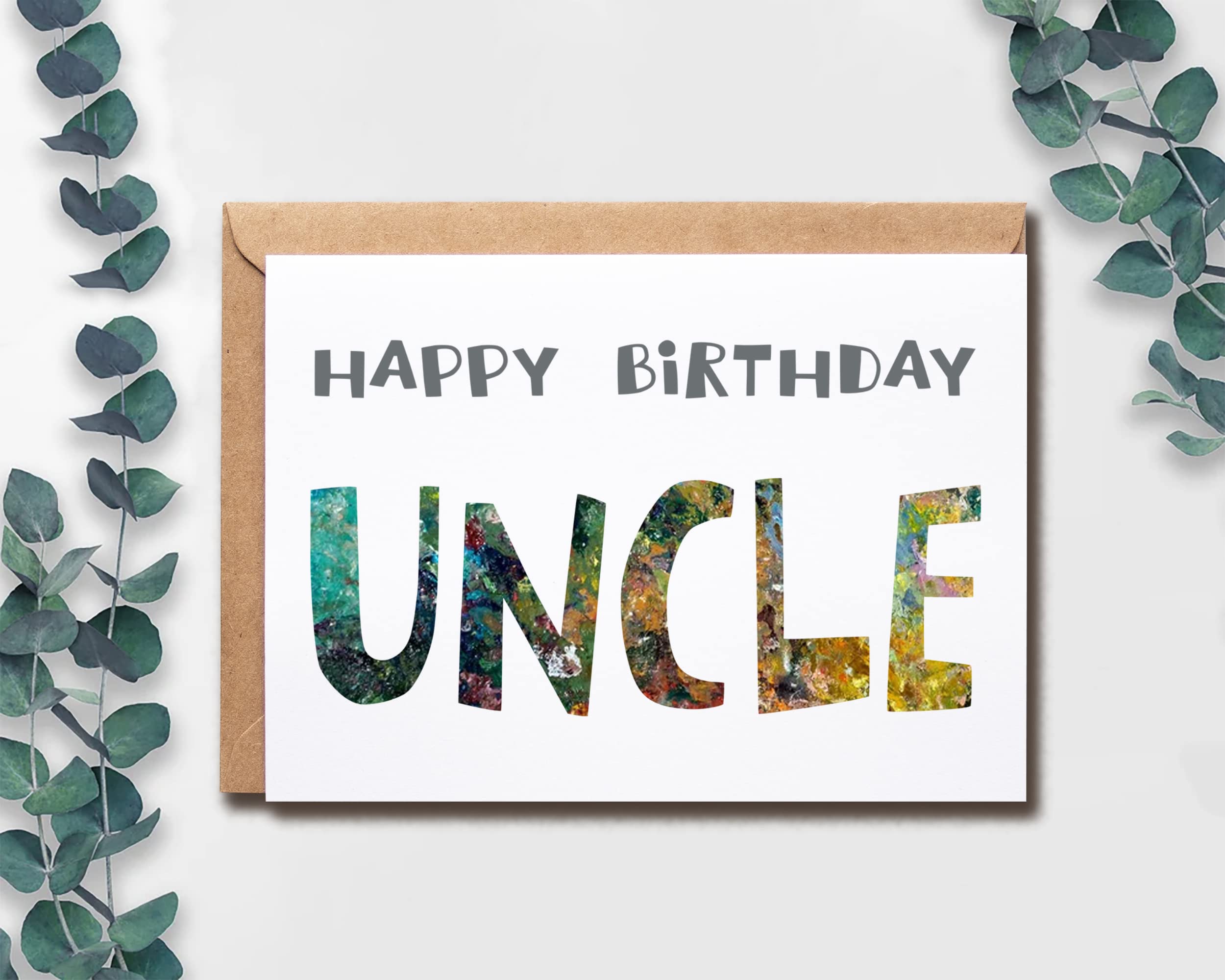 Happy Birthday Uncle - Uncle Birthday Card - Uncle Card - Card For Uncle Modern - Uncle Birthday Card - Card For Uncle