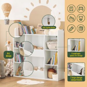 SoBuy KMB55-W, White Children Kids Bookcase Book Shelf Storage Display Rack