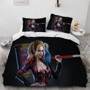 nichiyobi qu-inn villain movie character duvet cover 3 piece bed set,room atmosphere decoration movie peripherals (style 8,queen 90x90in+20x30in*2)