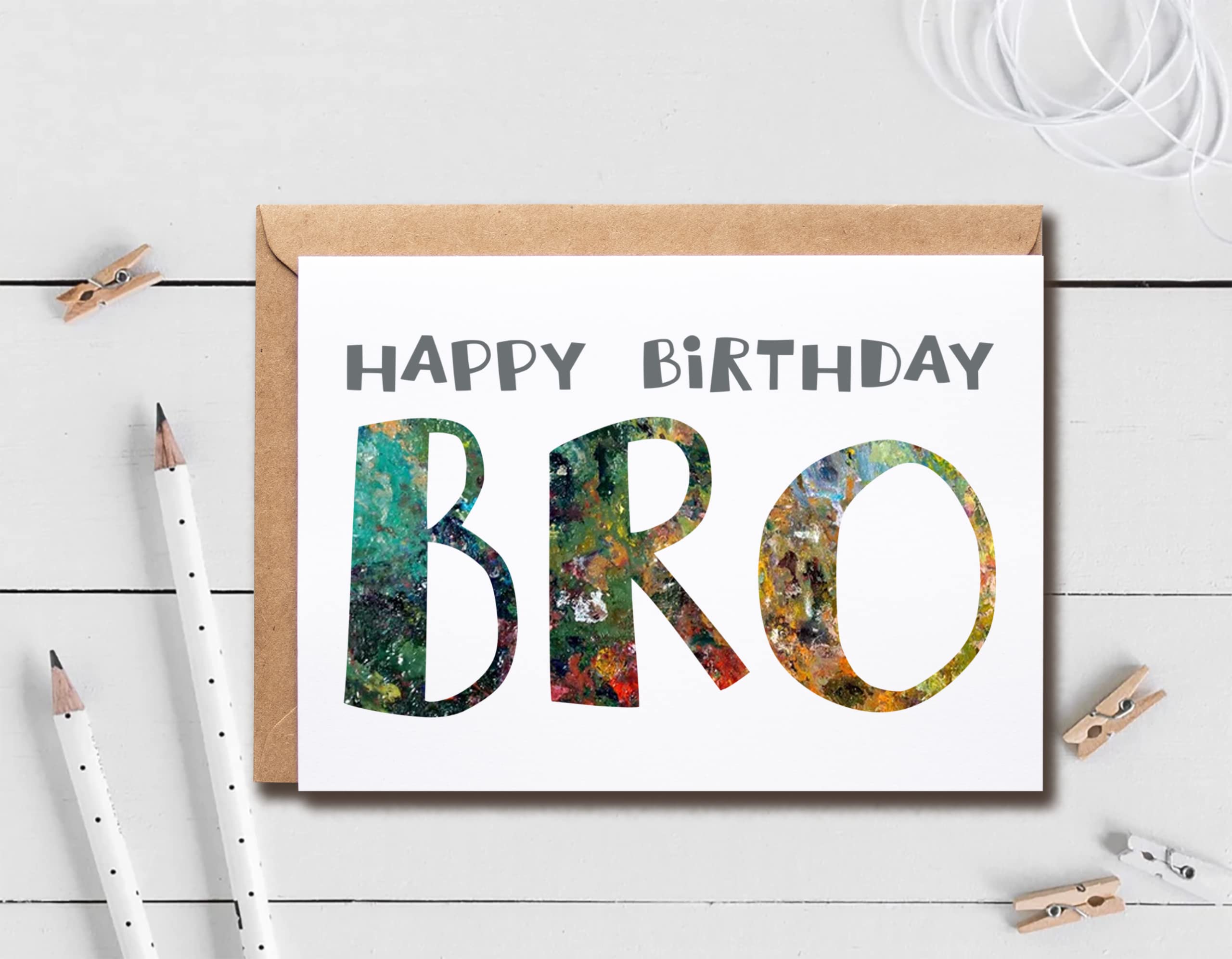 Happy Birthday Bro - Bro Birthday Card - Bro Card - Card For Bro Modern - Bro Birthday Card - Card For Bro