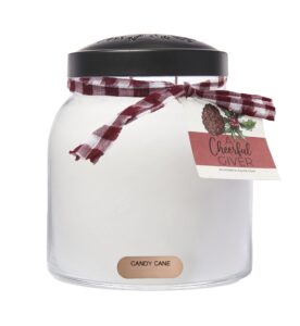 a cheerful giver - candy cane special edition - 34oz papa scented candle jar - keepers of the light - 155 hours of burn time, candles gifts for women