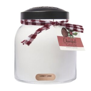 A Cheerful Giver - Candy Cane Special Edition - 34oz Papa Scented Candle Jar - Keepers of The Light - 155 Hours of Burn Time, Candles Gifts for Women