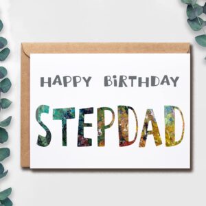 Happy Birthday Stepdad - Stepdad Birthday Card - Stepdad Card - Card For Stepdad Modern - Stepdad Birthday Card - Card For Stepdad