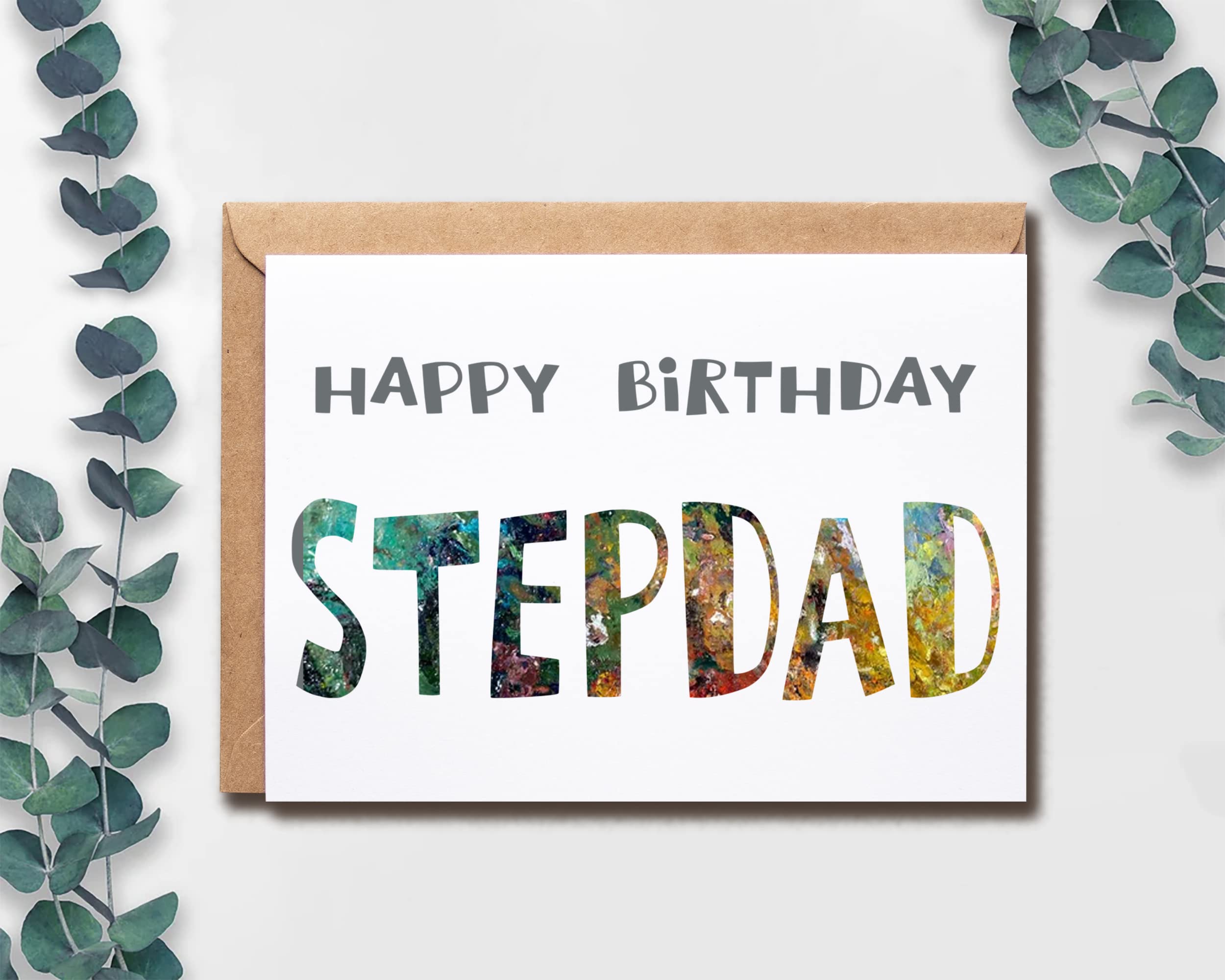 Happy Birthday Stepdad - Stepdad Birthday Card - Stepdad Card - Card For Stepdad Modern - Stepdad Birthday Card - Card For Stepdad