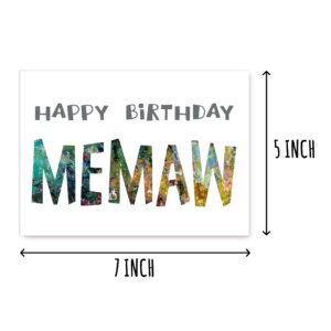 Happy Birthday Memaw - Memaw Birthday Card - Memaw Card - Card For Memaw Modern - Memaw Birthday Card - Card For Memaw