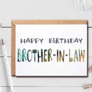 EruditeGifts Happy Birthday Brother-In-Law Card, 5 x 7 inches, Multicolor