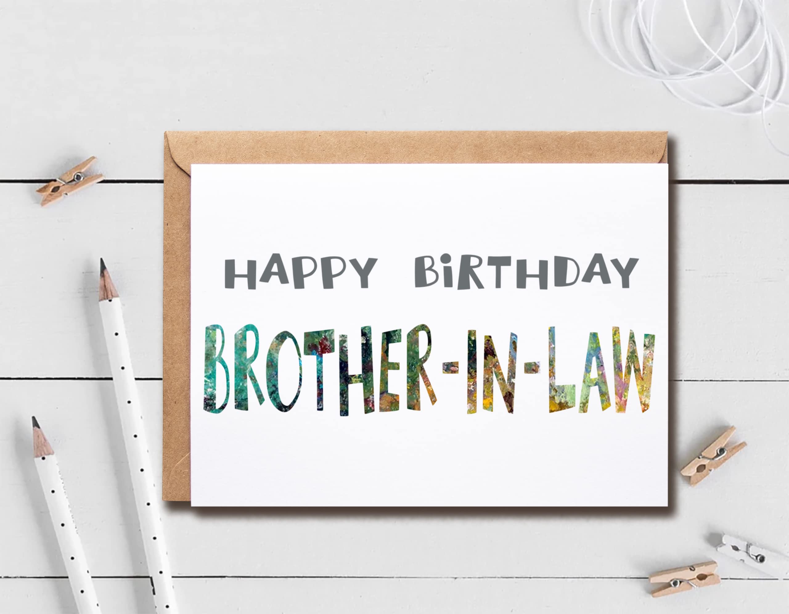 EruditeGifts Happy Birthday Brother-In-Law Card, 5 x 7 inches, Multicolor