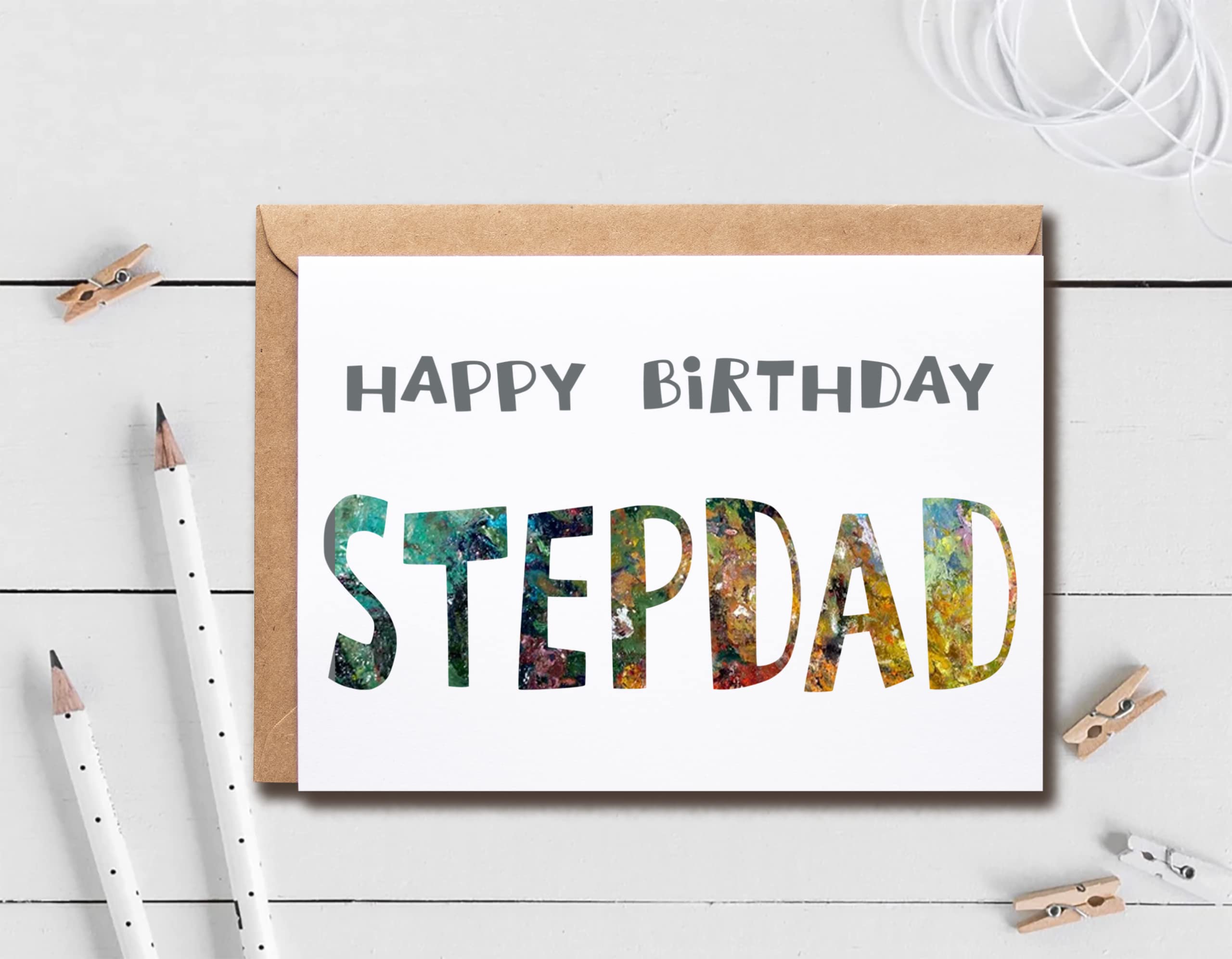 Happy Birthday Stepdad - Stepdad Birthday Card - Stepdad Card - Card For Stepdad Modern - Stepdad Birthday Card - Card For Stepdad