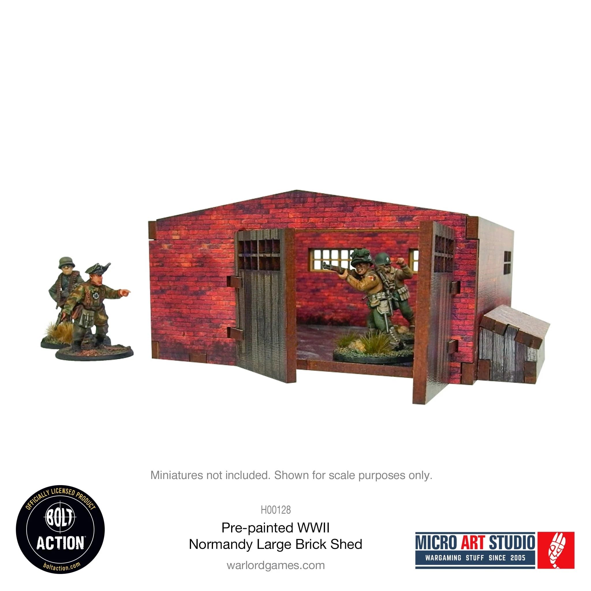 Micro Art Studio: WW2 Normandy Large Brick Shed HDF Prepainted Terrain