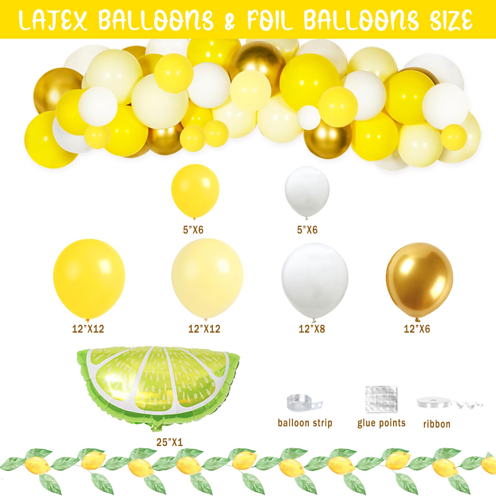 Fiesec Lemon Bridal Shower Decorations, Lemon Bachelorette Party Supplies, Hanging Swirl Balloon She Found Her Main Squeeze Glitter Banner Tablecloth Plate Napkin Cup Cake Topper Gold Yellow