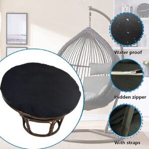 TDHLW Papasan Chair Cushion Covers Only, Outdoor Indoor Cushion Waterproof Slipcover for Papasan Chair Cushion, Removable Zippered Papasan Cushion Cover,Waterproof Dark Gray,Fits a 51-55 Inch