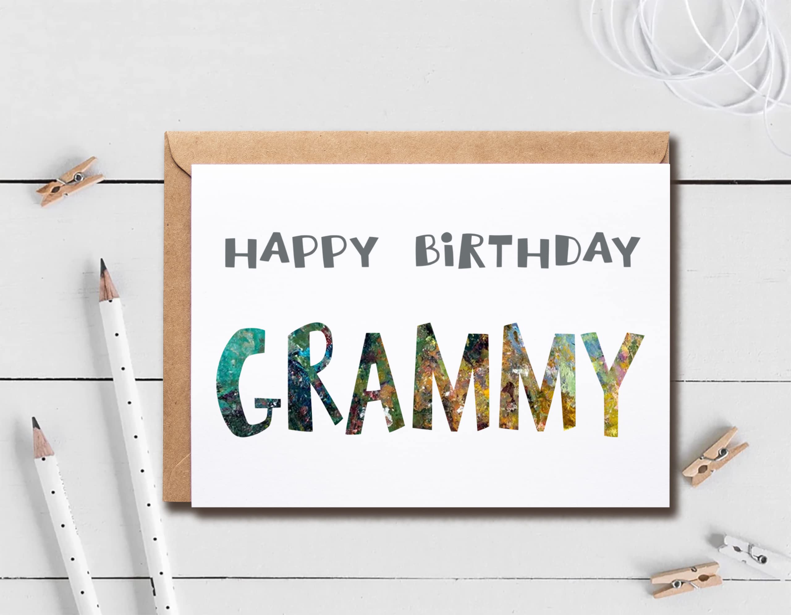 Happy Birthday Grammy - Grammy Birthday Card - Grammy Card - Card For Grammy Modern - Grammy Birthday Card - Card For Grammy