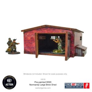 Micro Art Studio: WW2 Normandy Large Brick Shed HDF Prepainted Terrain