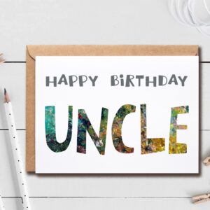 Happy Birthday Uncle - Uncle Birthday Card - Uncle Card - Card For Uncle Modern - Uncle Birthday Card - Card For Uncle