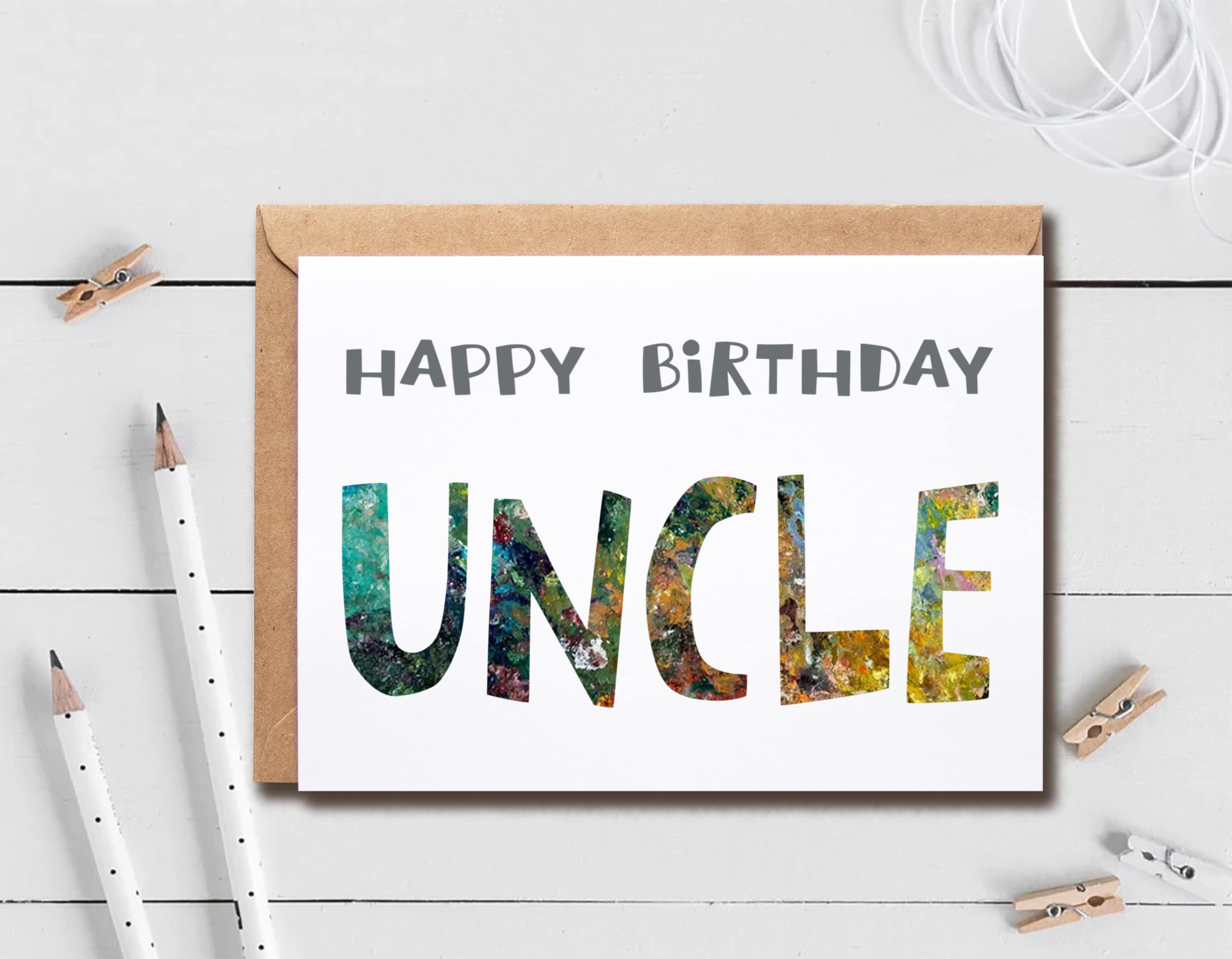 Happy Birthday Uncle - Uncle Birthday Card - Uncle Card - Card For Uncle Modern - Uncle Birthday Card - Card For Uncle