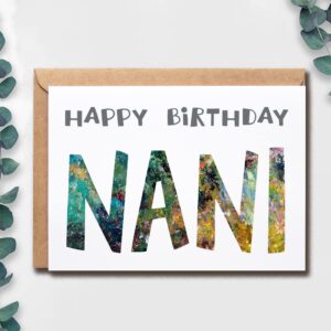 Happy Birthday Nani - Nani Birthday Card - Nani Card - Card For Nani Modern - Nani Birthday Card - Card For Nani