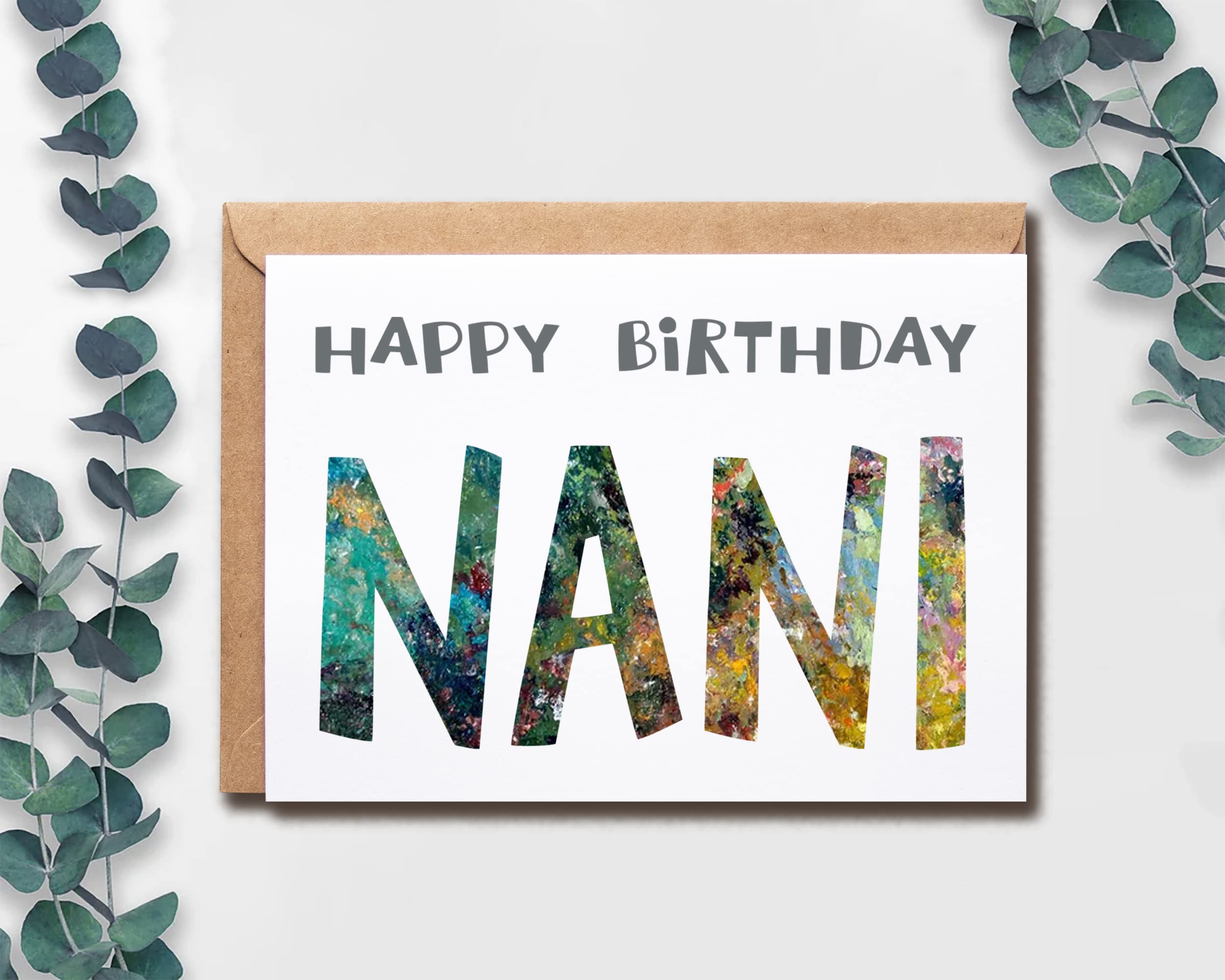 Happy Birthday Nani - Nani Birthday Card - Nani Card - Card For Nani Modern - Nani Birthday Card - Card For Nani