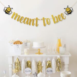 Dalaber Meant to Bee Banner, Bumble Bee Theme Birthday/Baby Shower/Wedding/Bridal Shower/Engagement Party Decoration, Vow Renewal Party Decor Banner Photo Booth Props