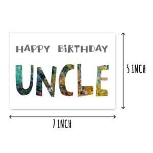 Happy Birthday Uncle - Uncle Birthday Card - Uncle Card - Card For Uncle Modern - Uncle Birthday Card - Card For Uncle