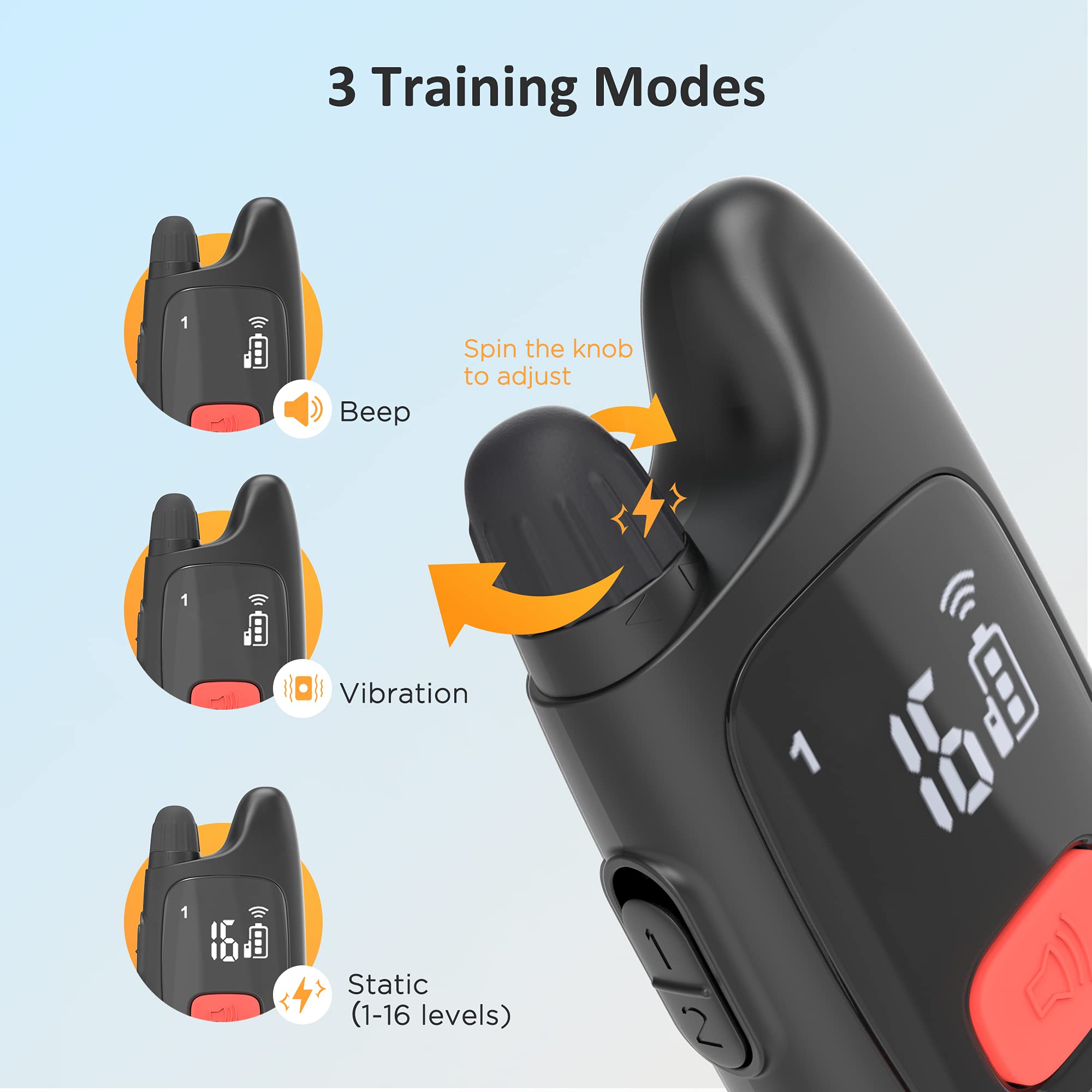 PATPET Dog Shock Collar with Remote - Waterproof Dog Training Collar for Small Medium Large Dogs with Beep, Vibration and 16 Static Levels Shock