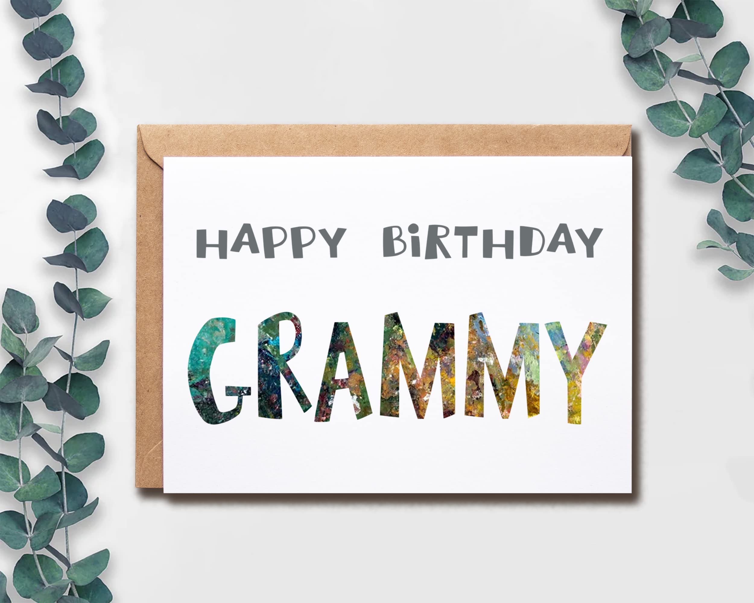 Happy Birthday Grammy - Grammy Birthday Card - Grammy Card - Card For Grammy Modern - Grammy Birthday Card - Card For Grammy