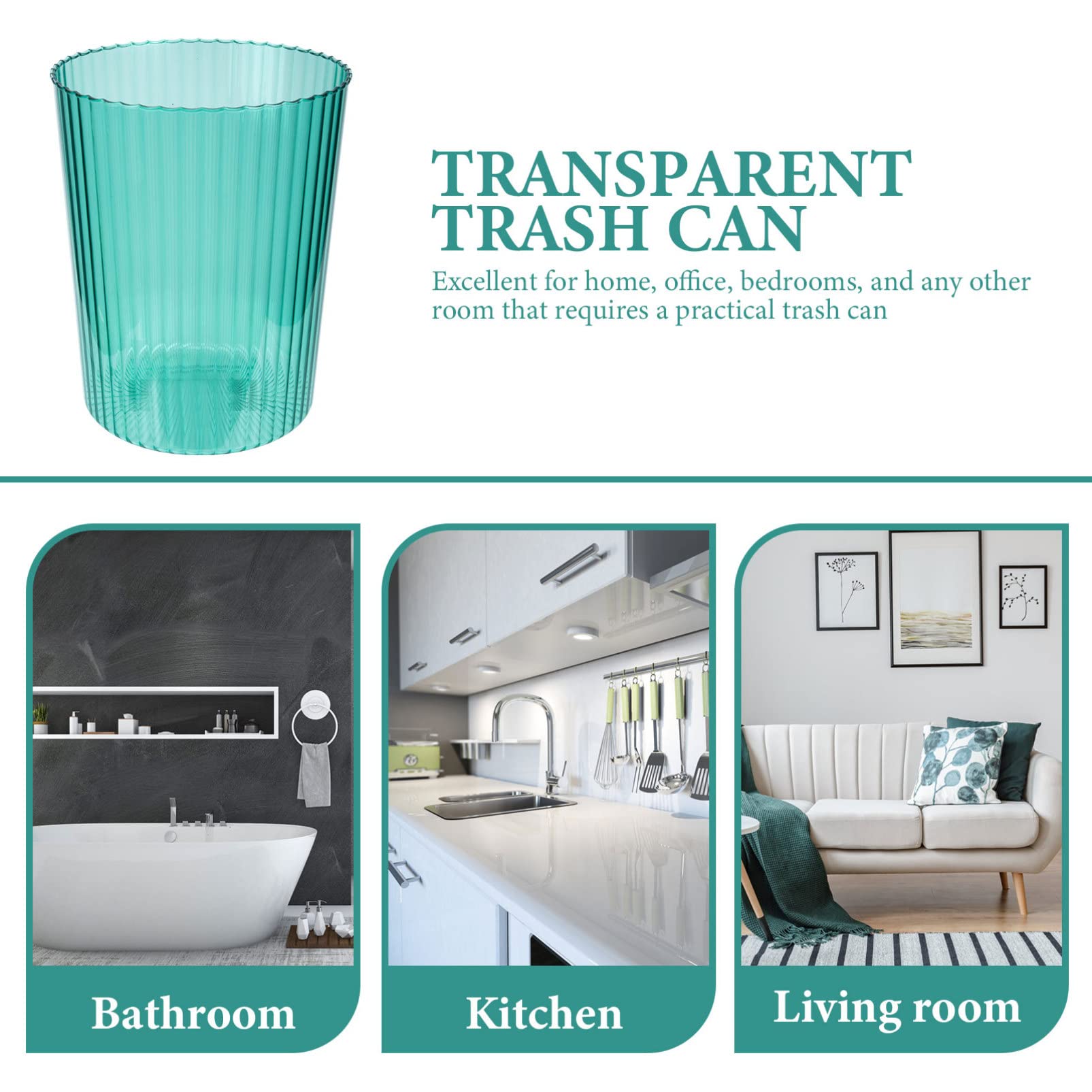 Transparent Trash Can Household Trash Can Large Capacity Garbage Can Waste Bucket Waste Paper Bucket Toilet Paper Bucket Bedroom Waste Can Simple Style Garbage Bucket Trash Bin