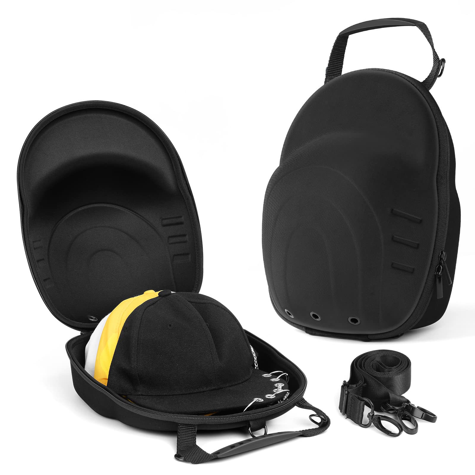 MOSLA Hat Case for Baseball Caps,Hat Carrier Travel Case Ball Cap Carrier Hat Box Organizer Carry On Hat Bag Backpack with Adjustable Shoulder Strap